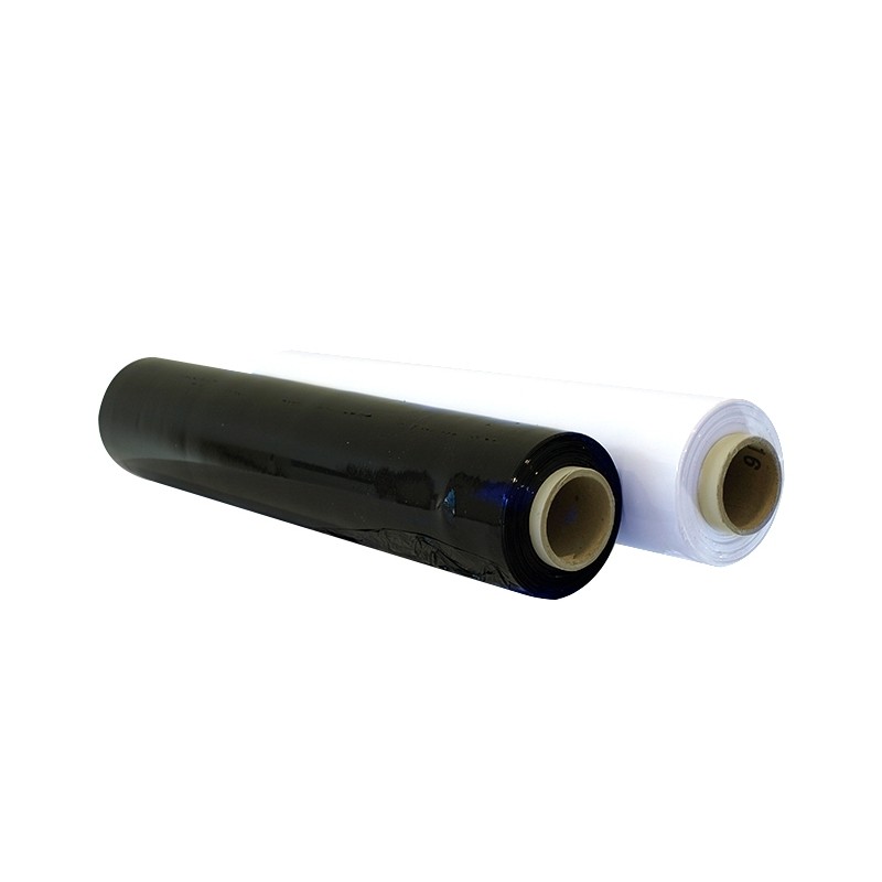 Rouleau de film étirable manuel cast Noir 17 microns - Mandrin D7,6 cm, H45  cm x L300 mètres
